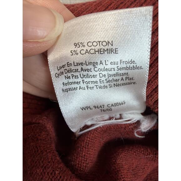 Eddie Bauer Sweater Mens XL Navy Blue Long Sleeve Cotton Cashmere Pullover - Picture 9 of 10